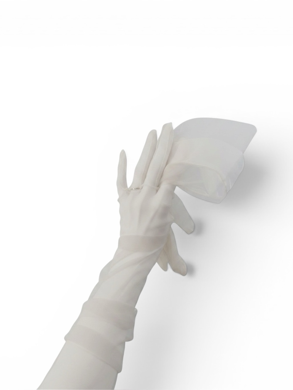 Elegant Sheer White Gloves